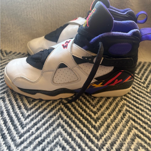 Nike Air Jordan 8 Retro Three-Peat 305368-142 White Black Concord Infrared 6.5Y - Picture 4 of 9